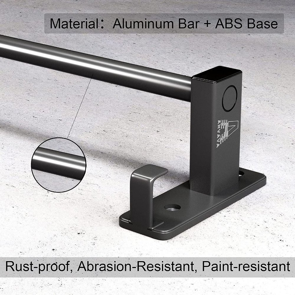 24 Inch Matte Black Towel Rack with Hooks - Picture 3 of 7